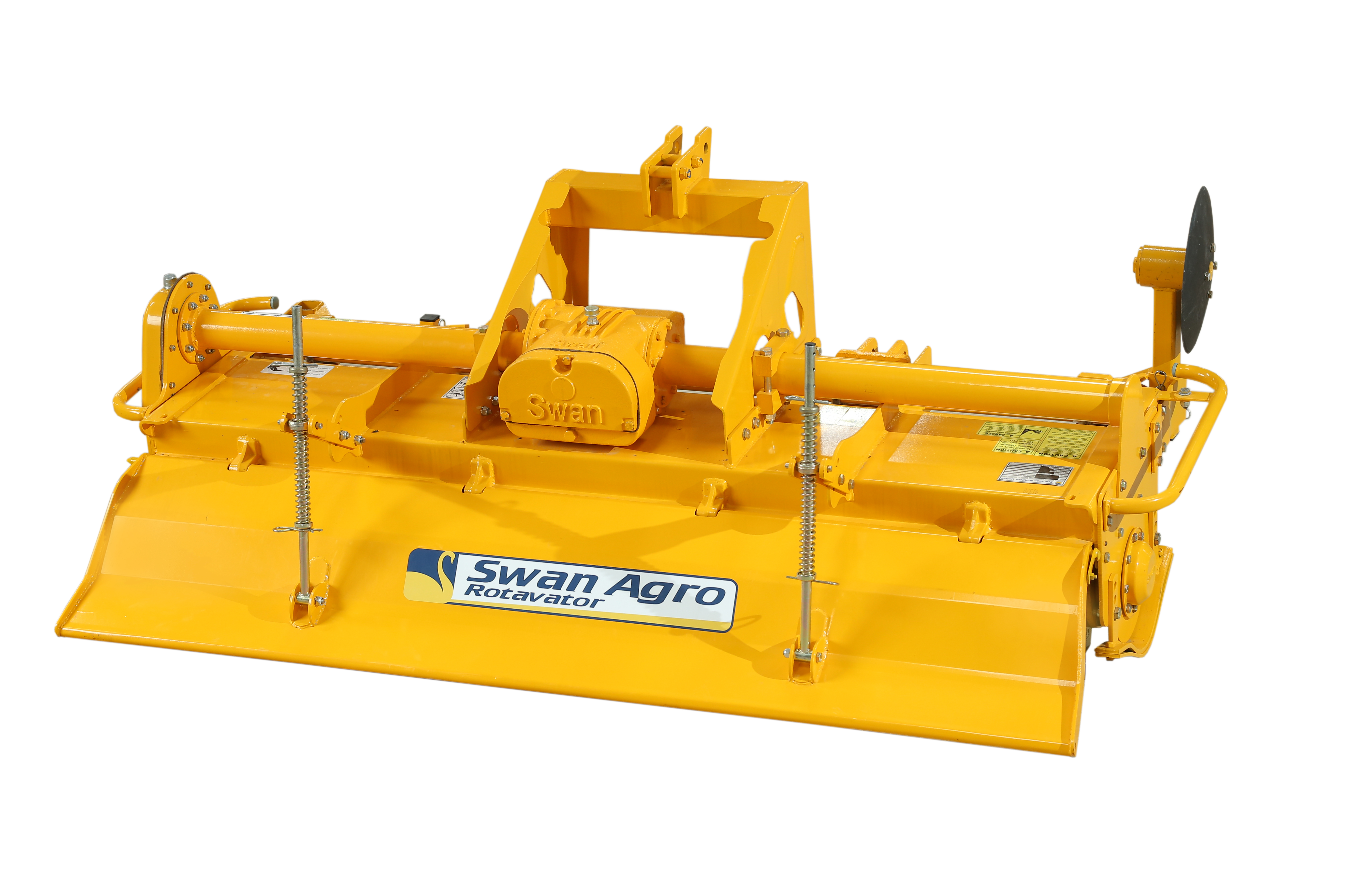 Swan Agro Duster Series Rotary Tiller pulverizing soil. 